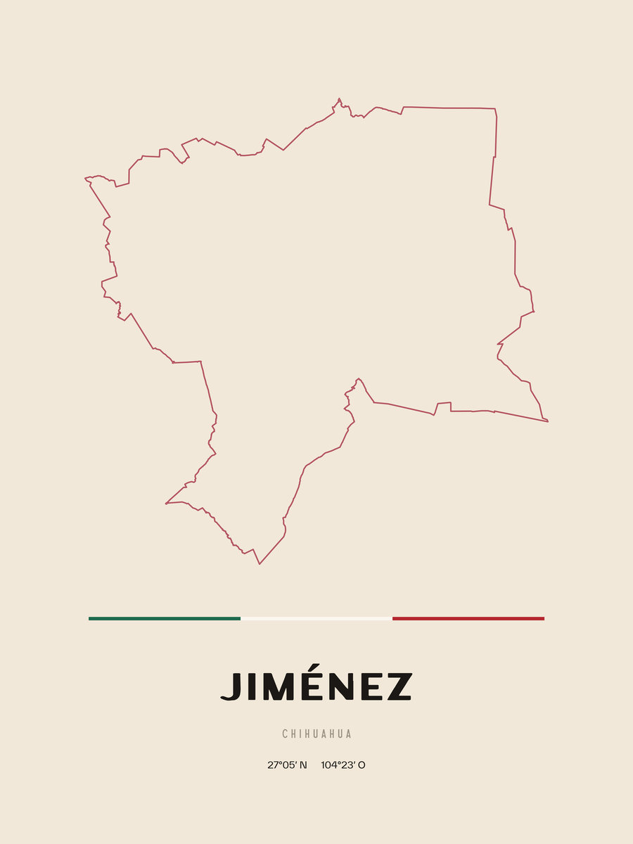 Framed poster of Jiménez, Chihuahua.