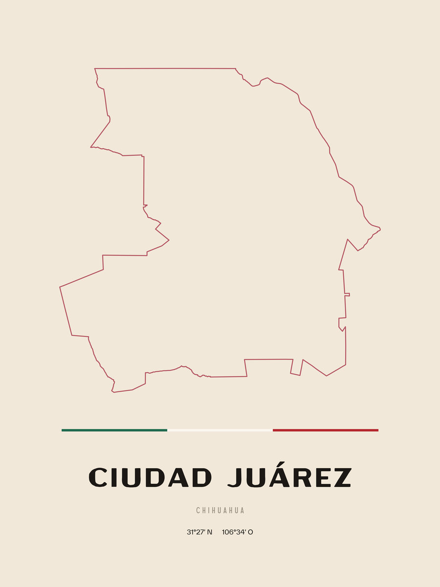 Framed poster of Ciudad Juárez, Chihuahua.