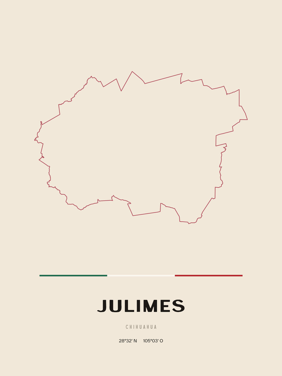 Framed poster of Julimes, Chihuahua.