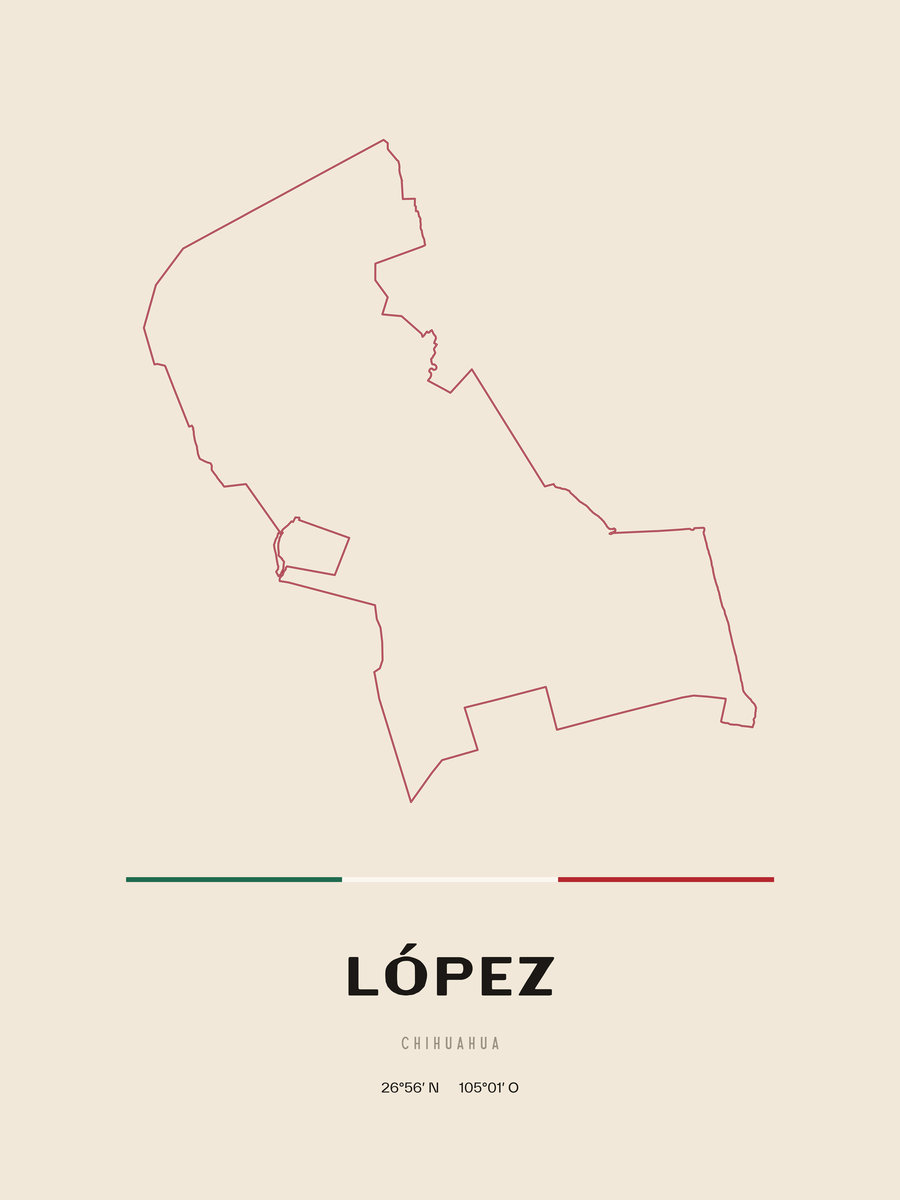 Framed poster of López, Chihuahua.