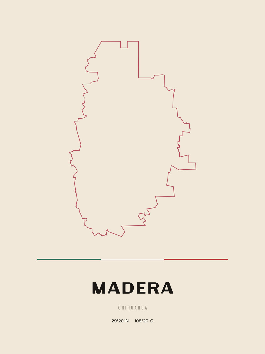 Framed poster of Madera, Chihuahua.