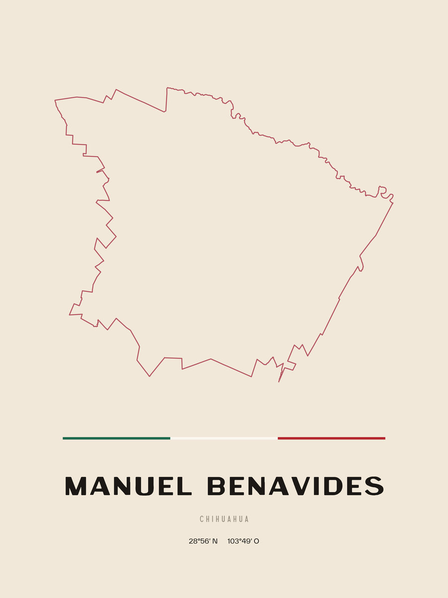 Framed poster of Manuel Benavides, Chihuahua.