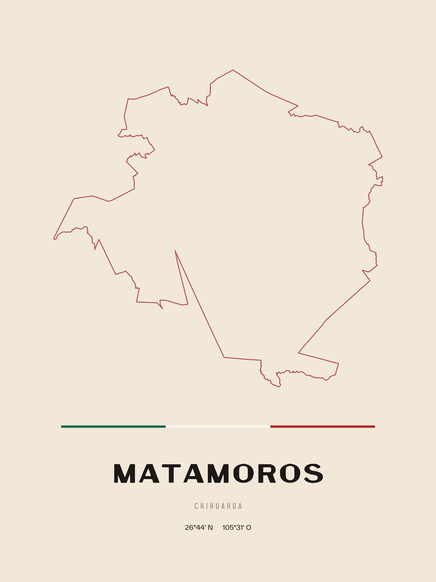 Framed poster of Matamoros, Chihuahua.