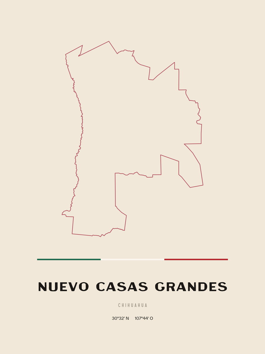 Framed poster of Nuevo Casas Grandes, Chihuahua.