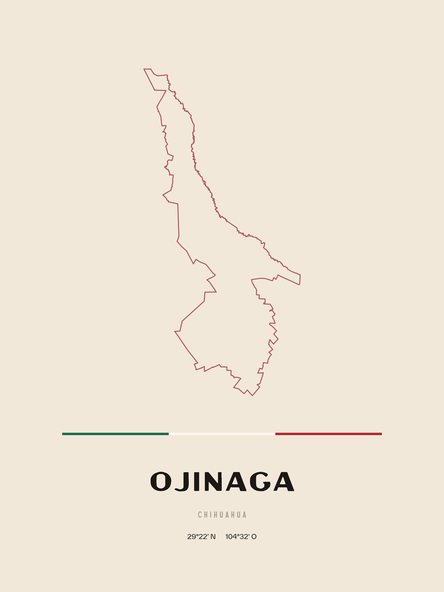 Framed poster of Ojinaga, Chihuahua.