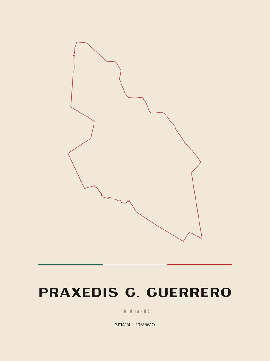 Framed poster of Praxedis G. Guerrero, Chihuahua.