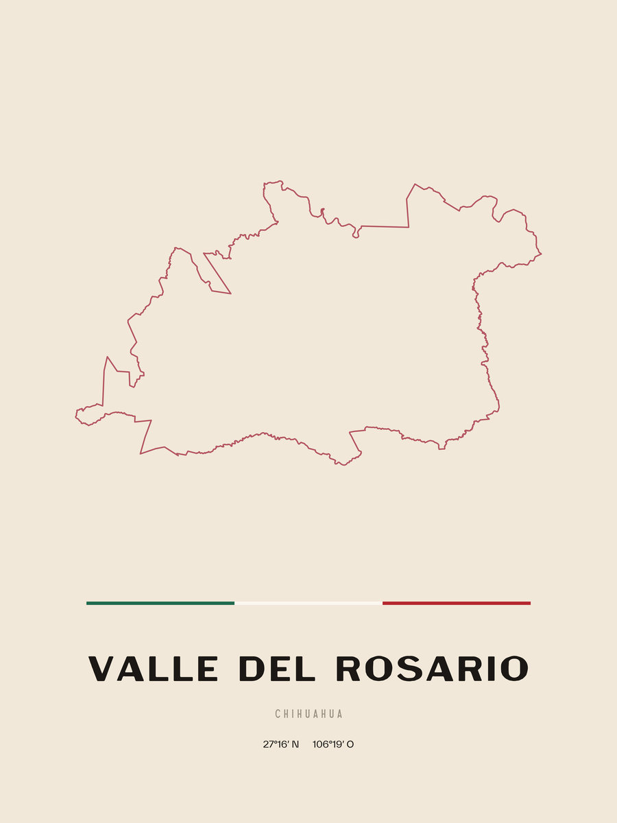Framed poster of Valle del Rosario, Chihuahua.