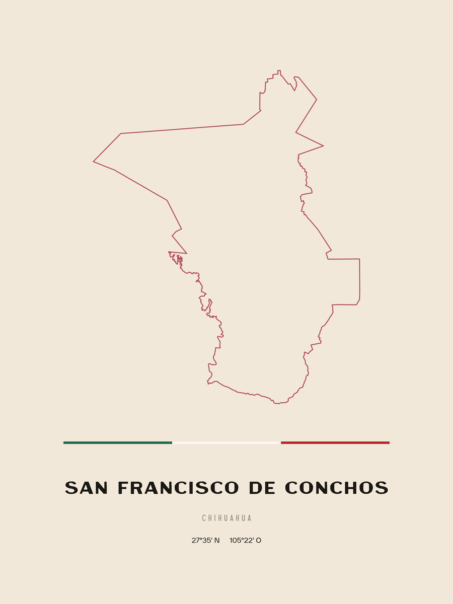 Framed poster of San Francisco de Conchos, Chihuahua.