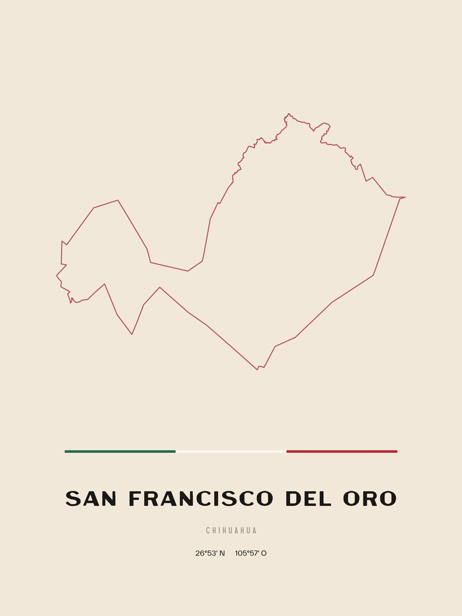 Framed poster of San Francisco del Oro, Chihuahua.