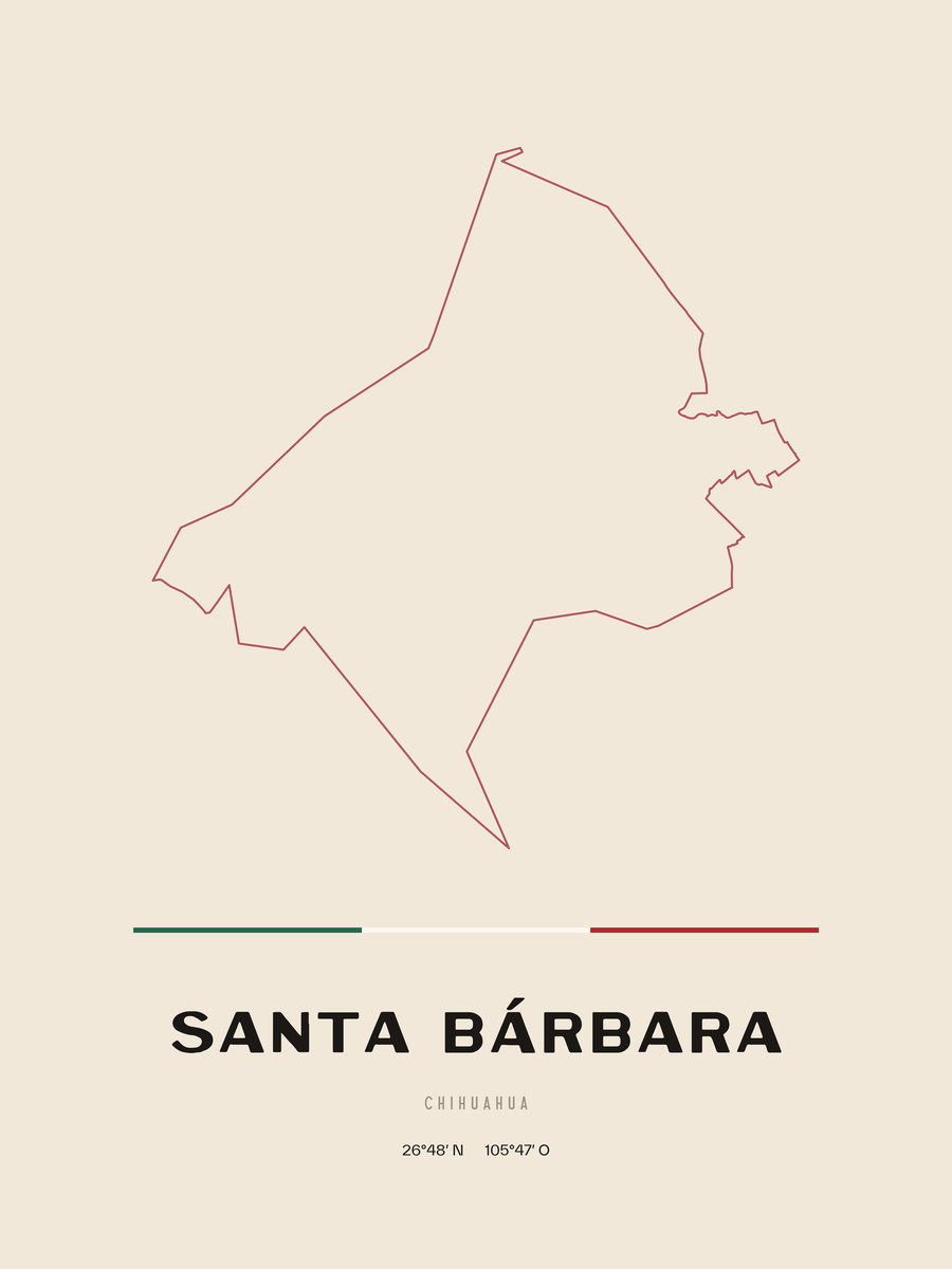 Framed poster of Santa Bárbara, Chihuahua.