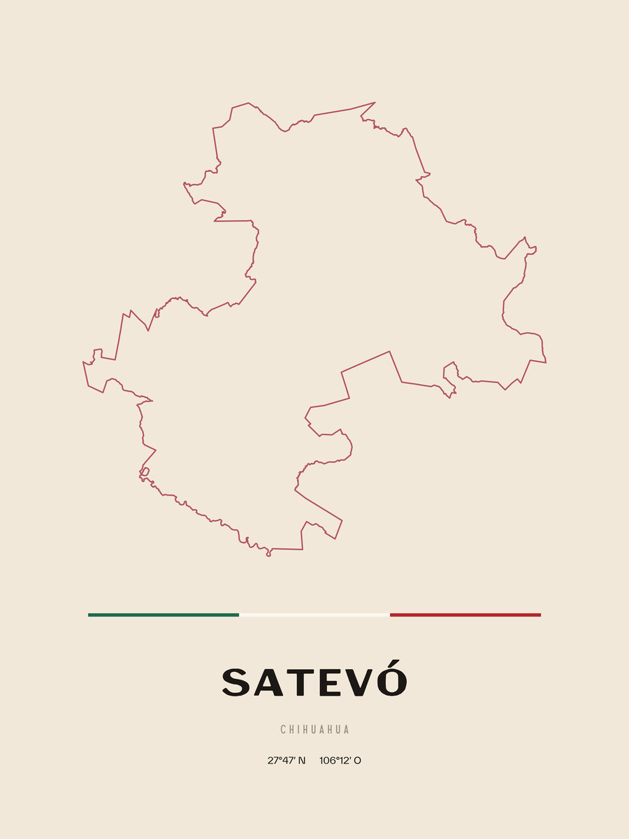 Framed poster of Satevó, Chihuahua.
