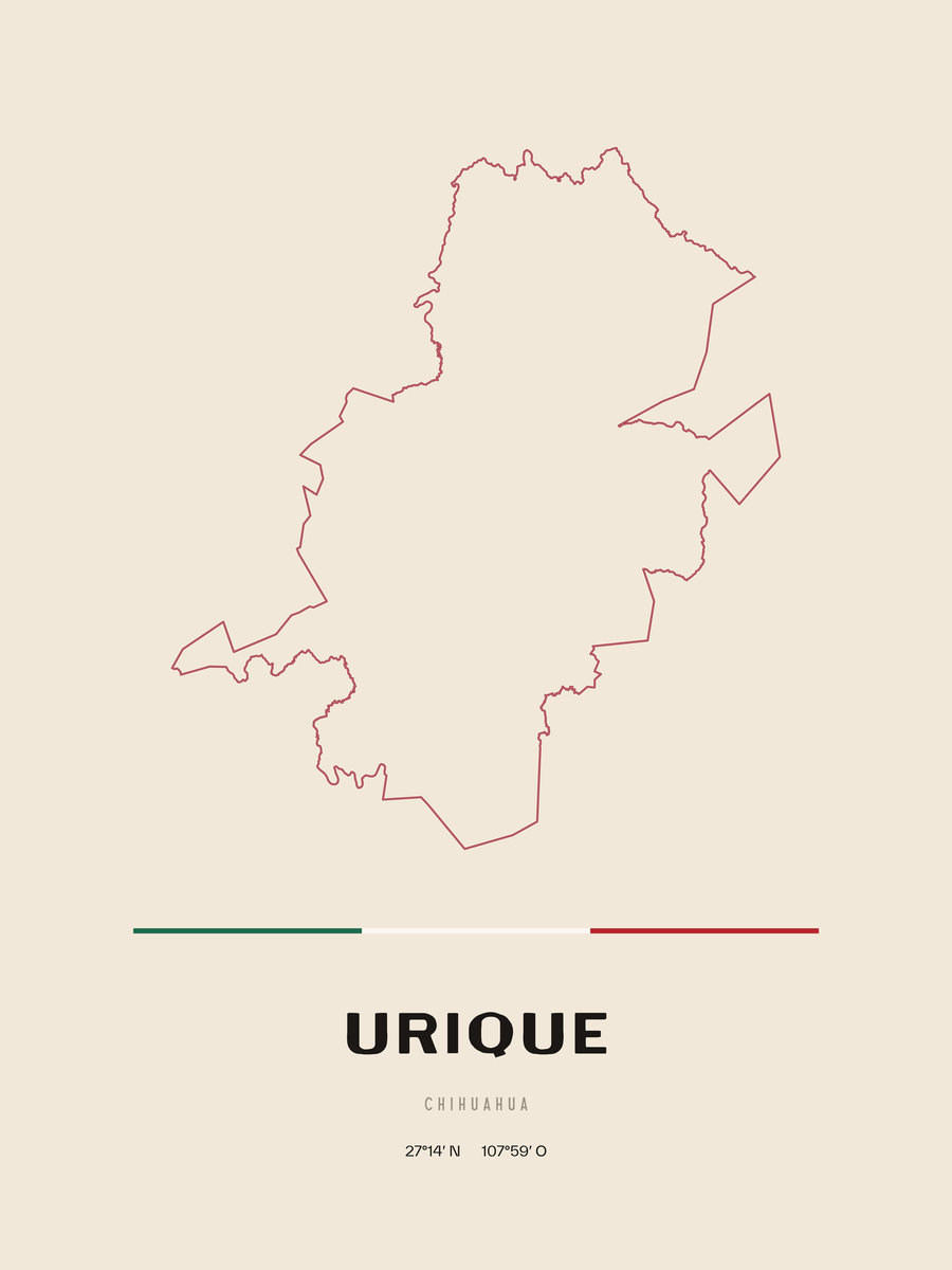 Framed poster of Urique, Chihuahua.