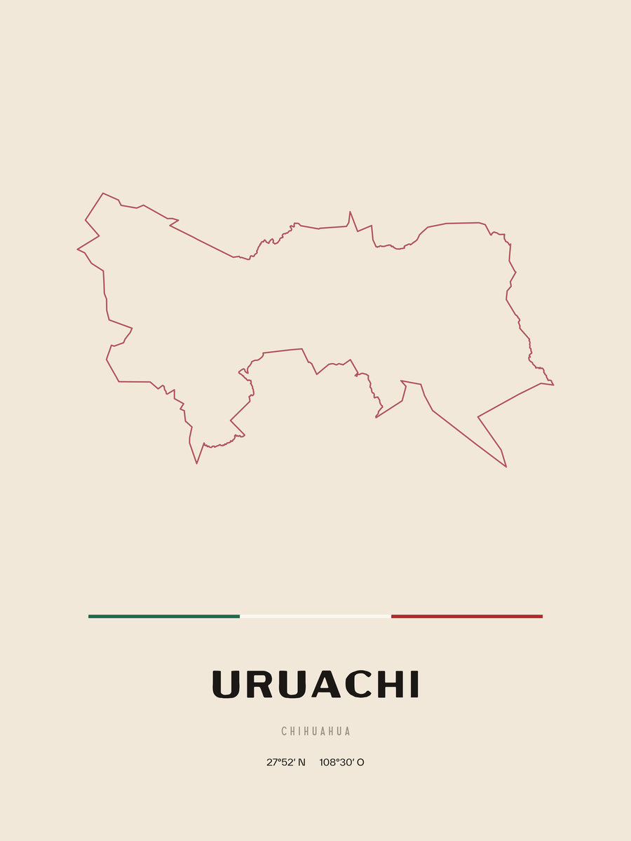 Framed poster of Uruachi, Chihuahua.