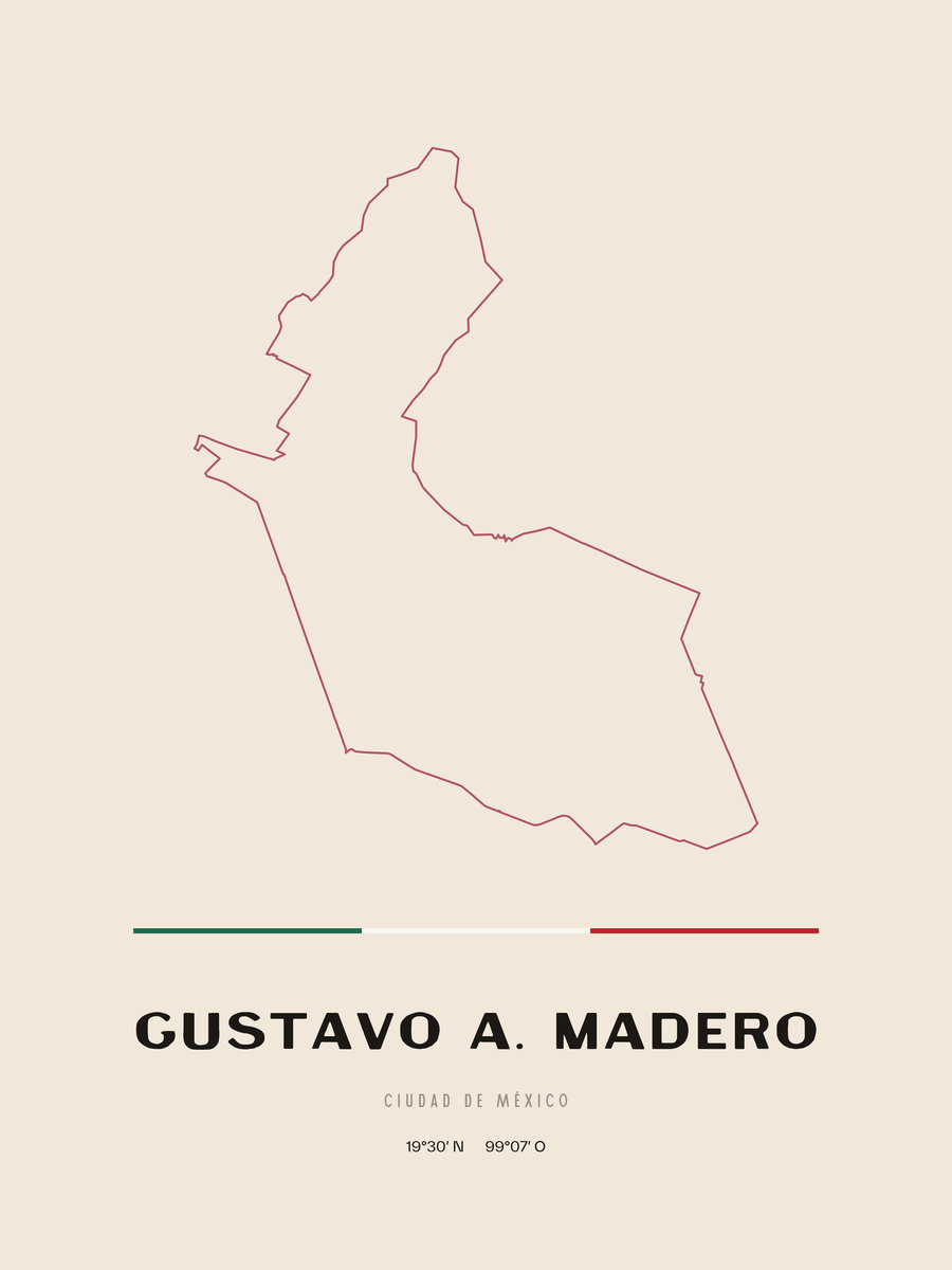Framed poster of Gustavo A. Madero, Ciudad de México.