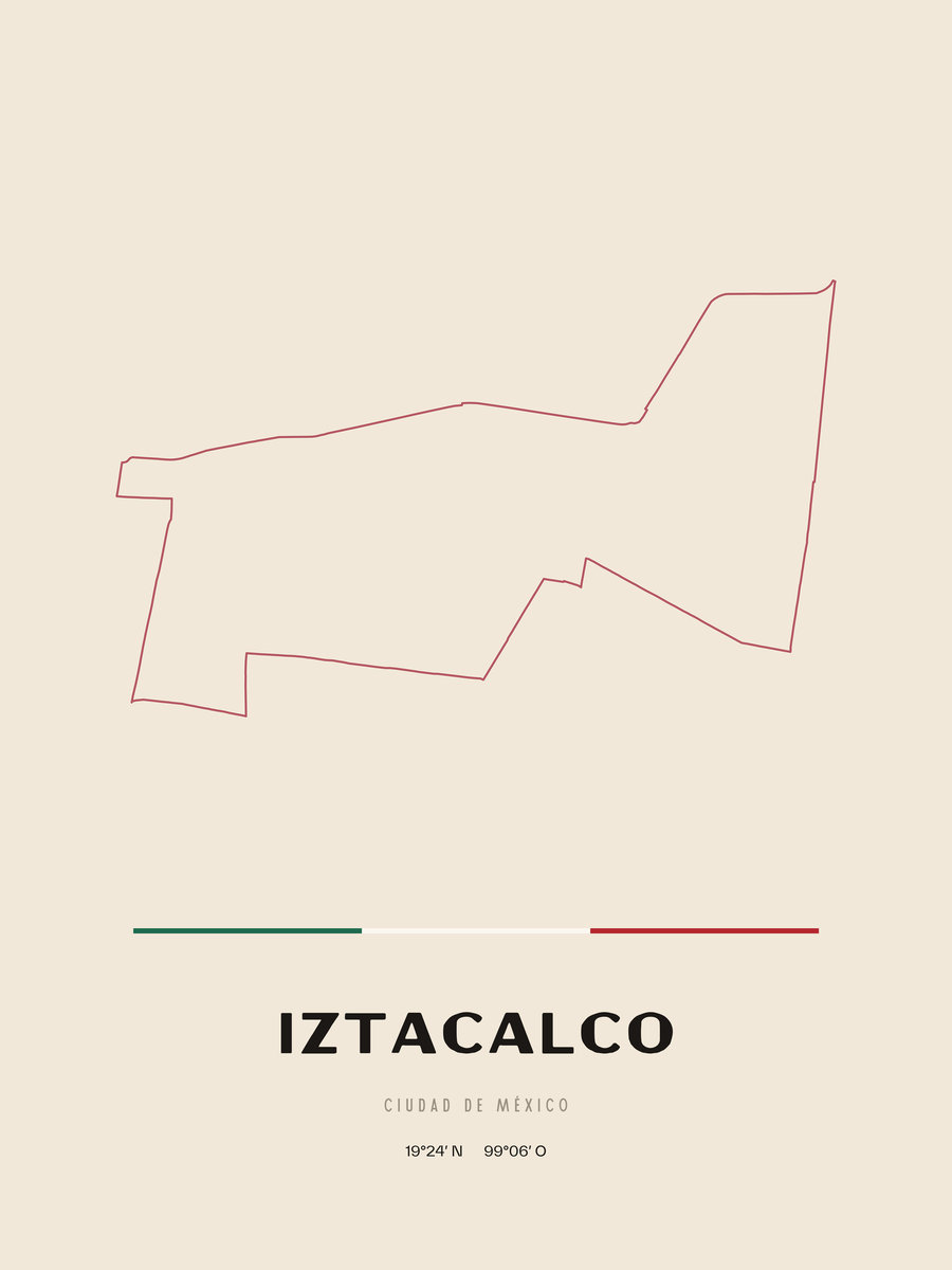 Framed poster of Iztacalco, Ciudad de México.