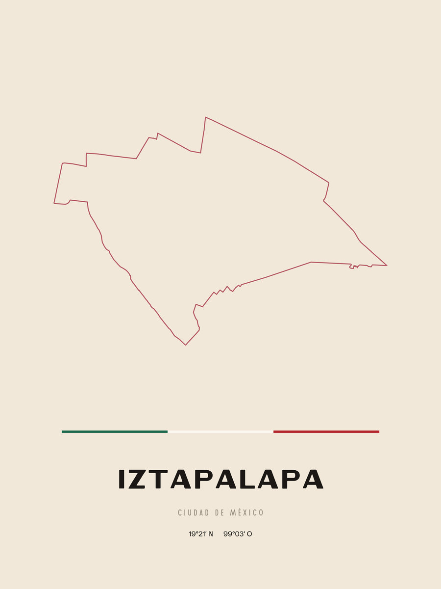 Framed poster of Iztapalapa, Ciudad de México.
