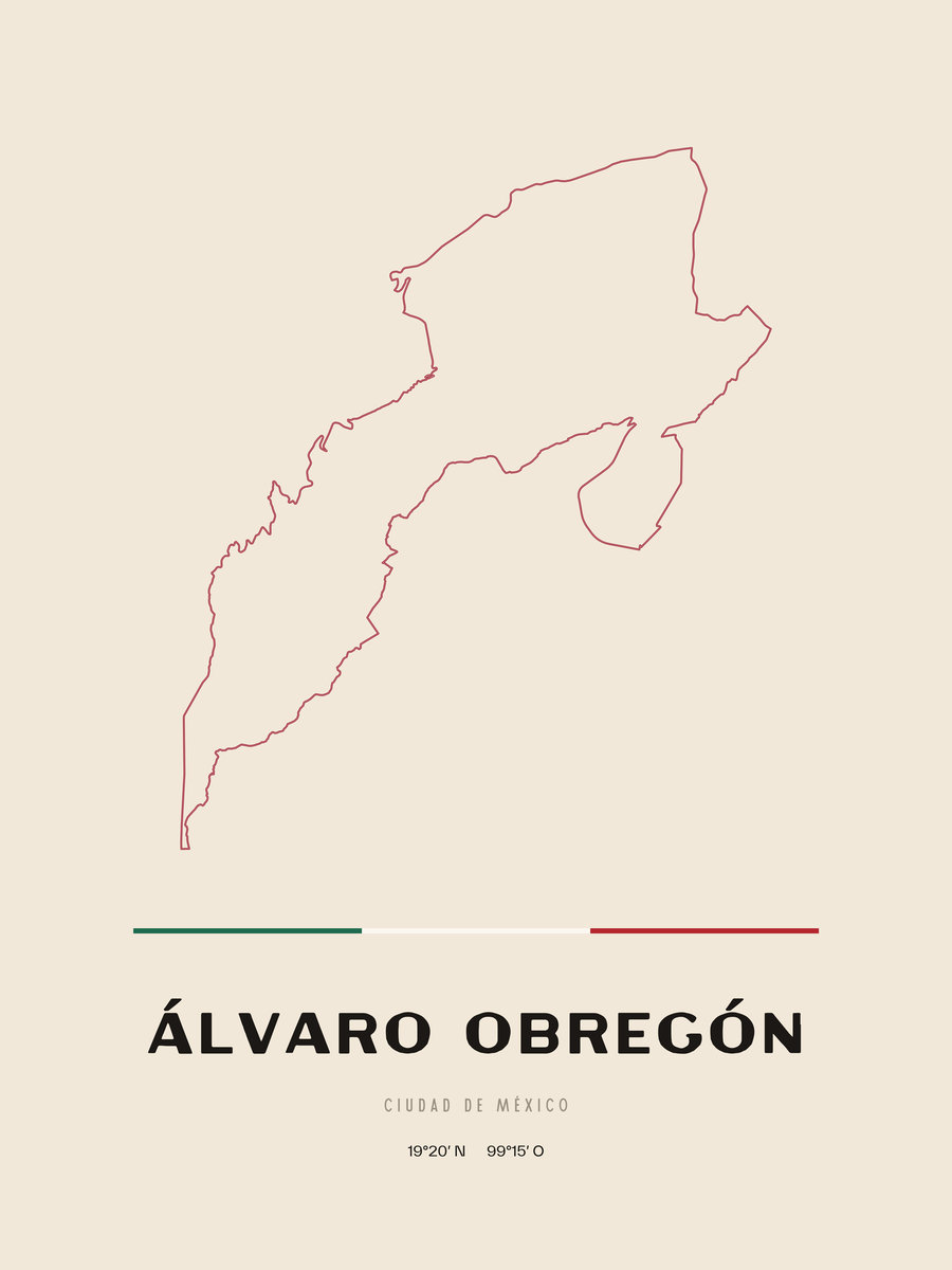 Framed poster of Álvaro Obregón, Ciudad de México.