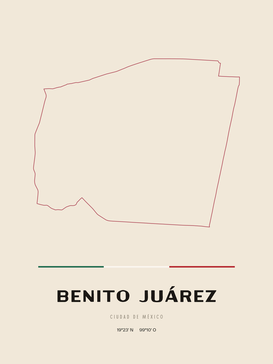 Framed poster of Benito Juárez, Ciudad de México.