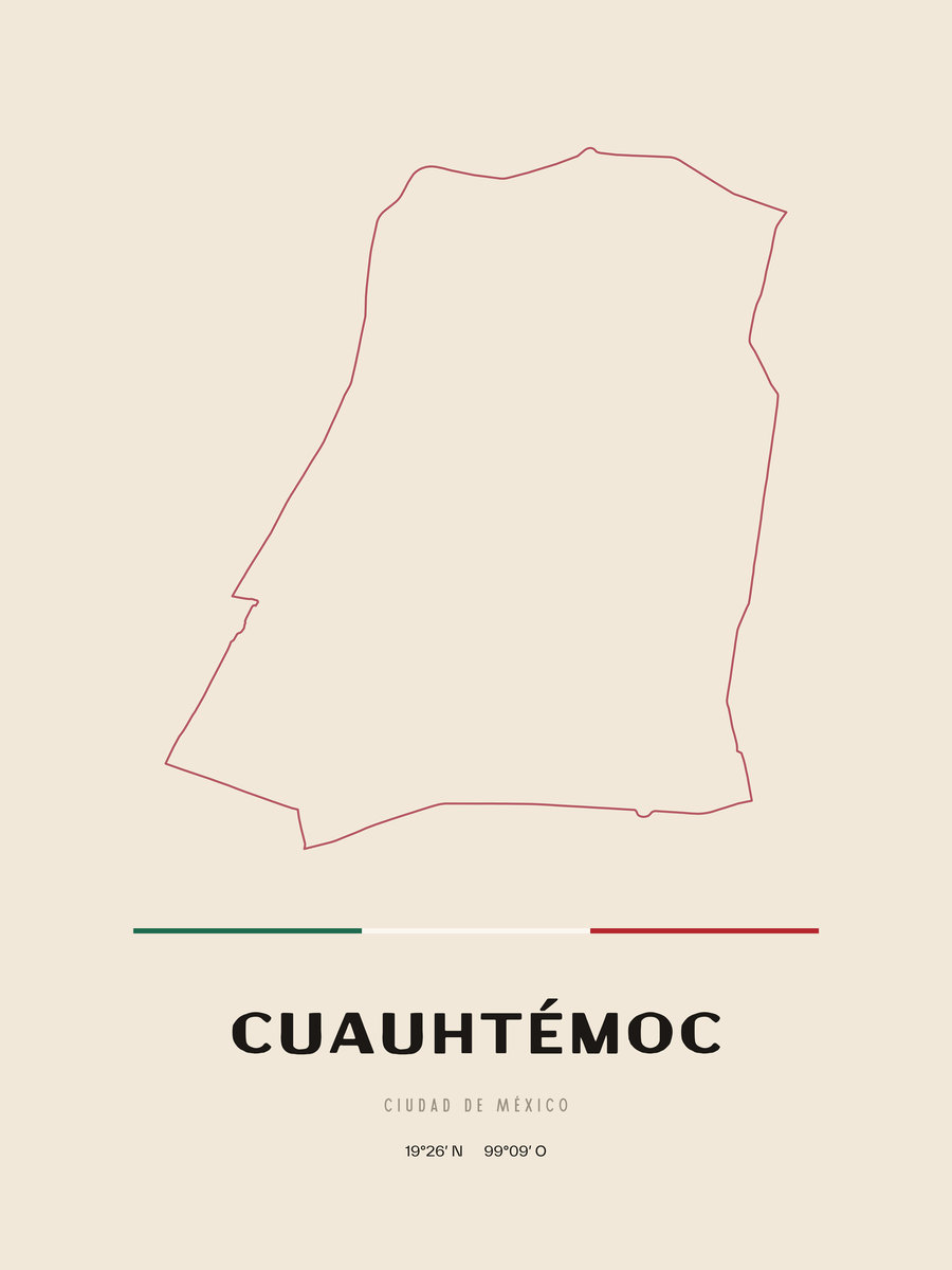 Framed poster of Cuauhtémoc, Ciudad de México.