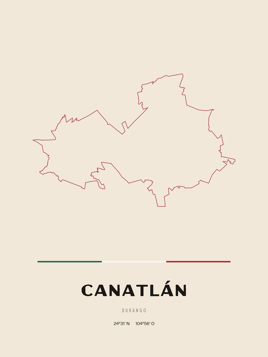 Framed poster of Canatlán, Durango.