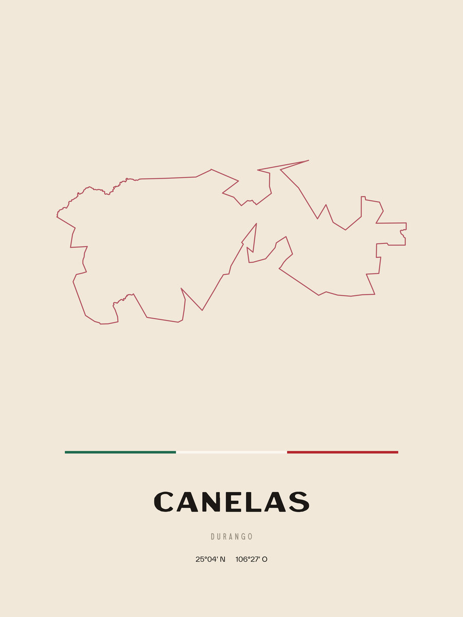 Framed poster of Canelas, Durango.