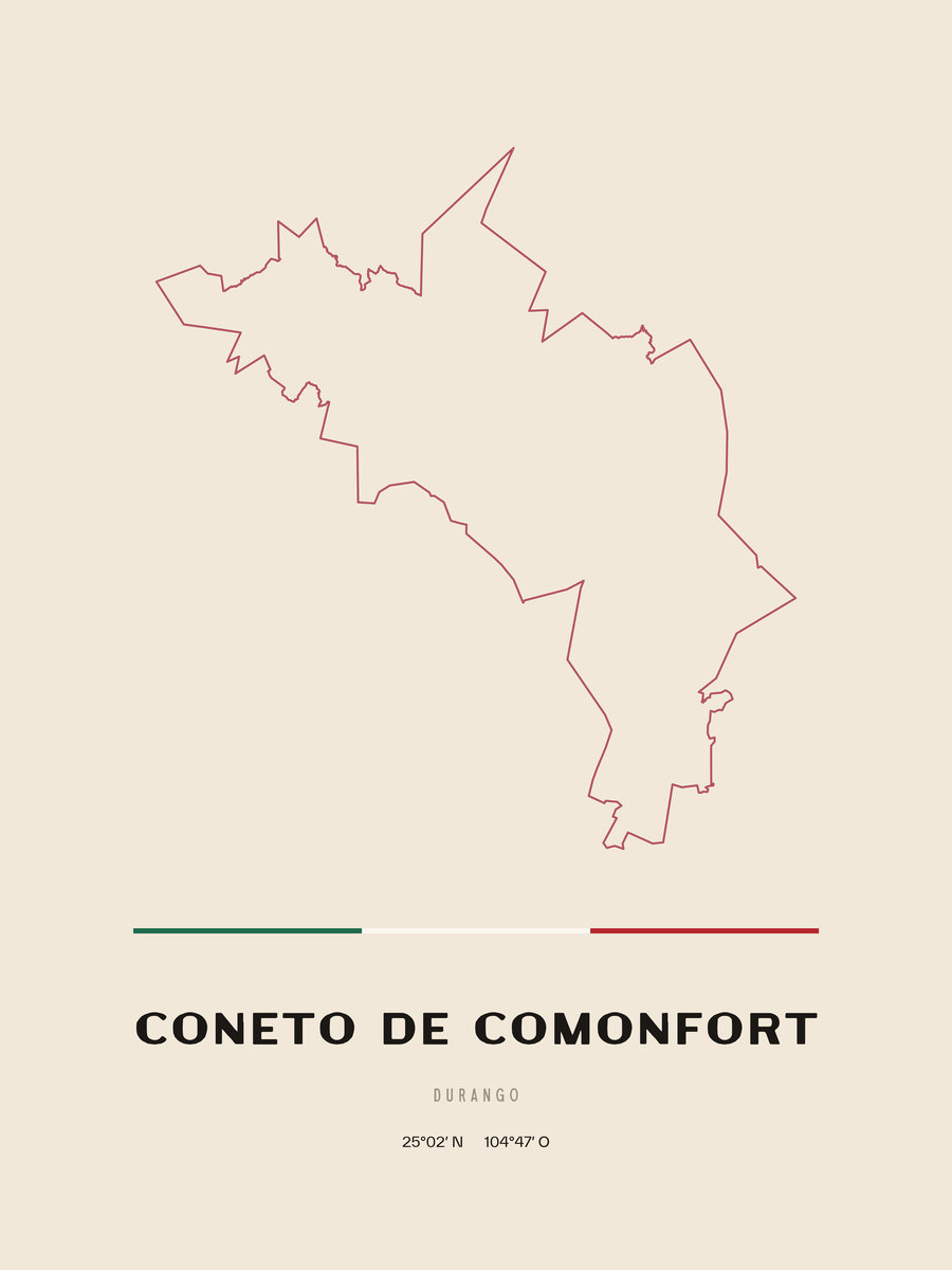Framed poster of Coneto de Comonfort, Durango.