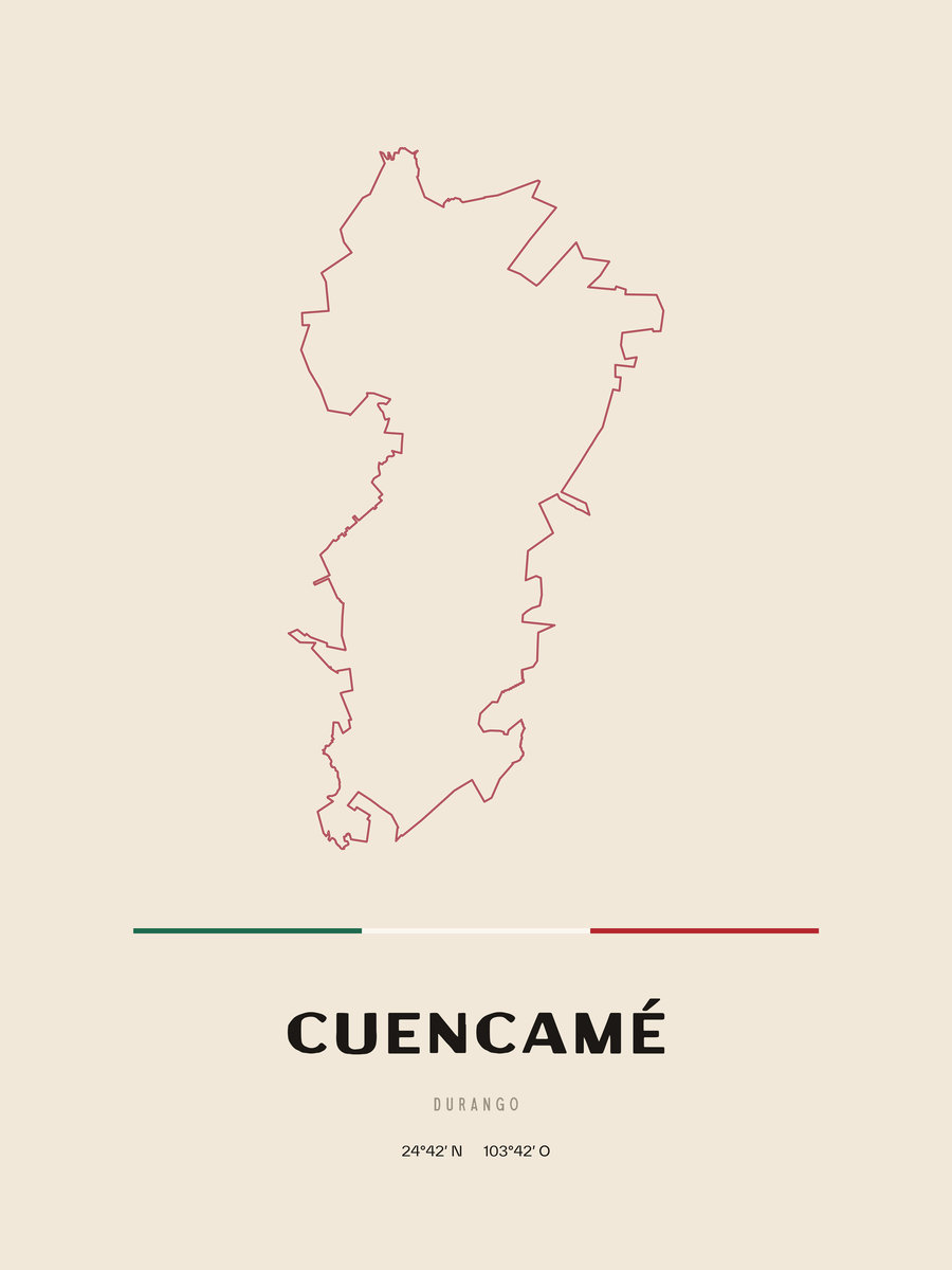Framed poster of Cuencamé, Durango.