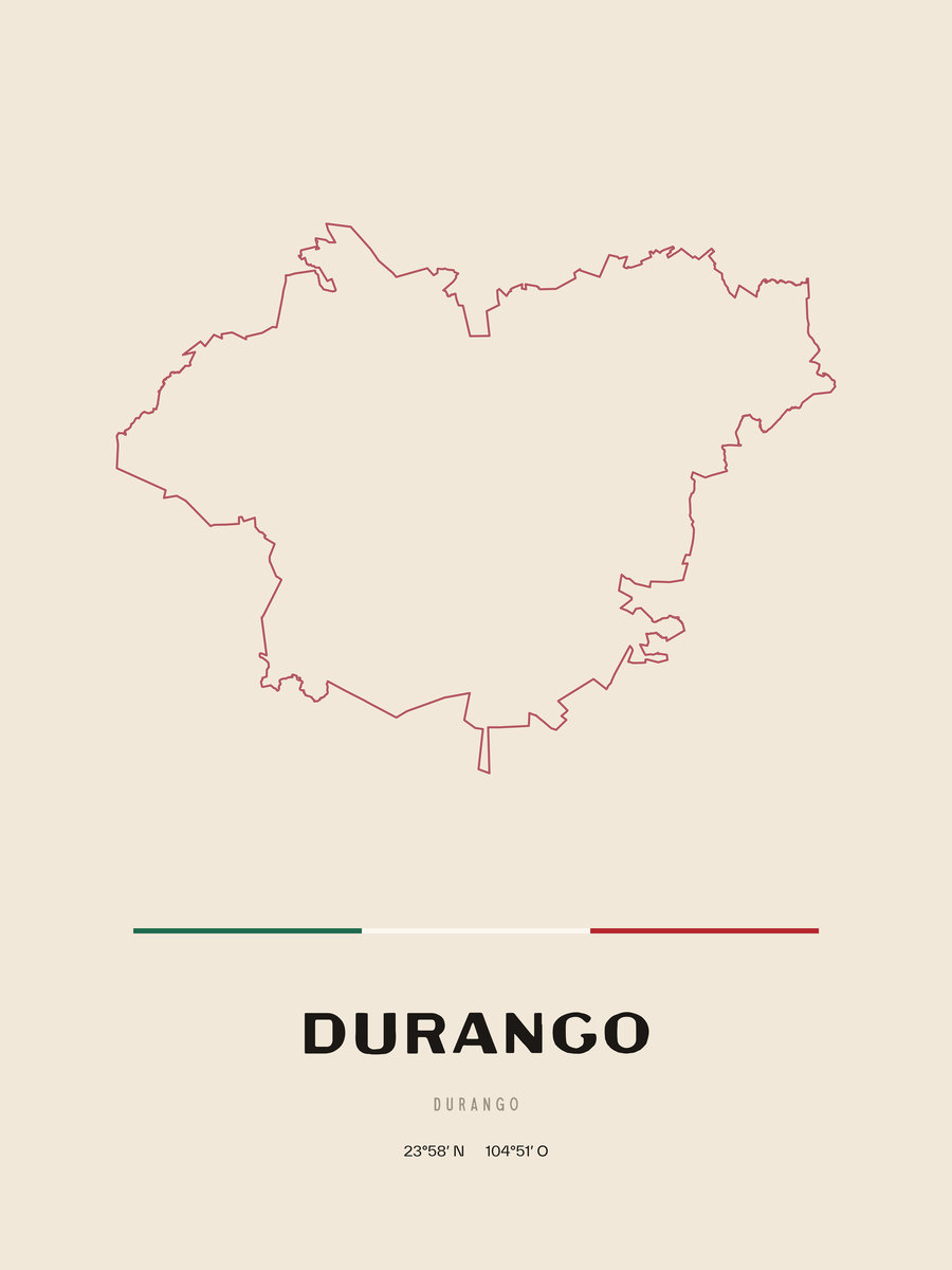 Framed poster of Durango, Durango.