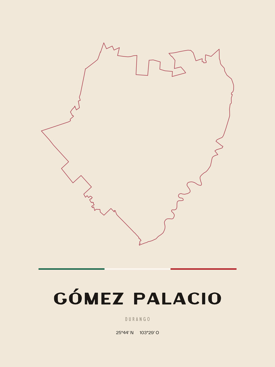 Framed poster of Gómez Palacio, Durango.