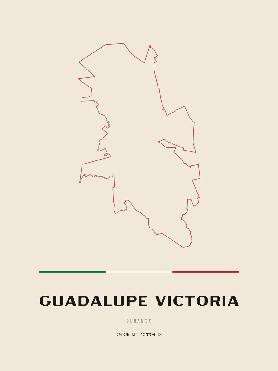 Framed poster of Guadalupe Victoria, Durango.