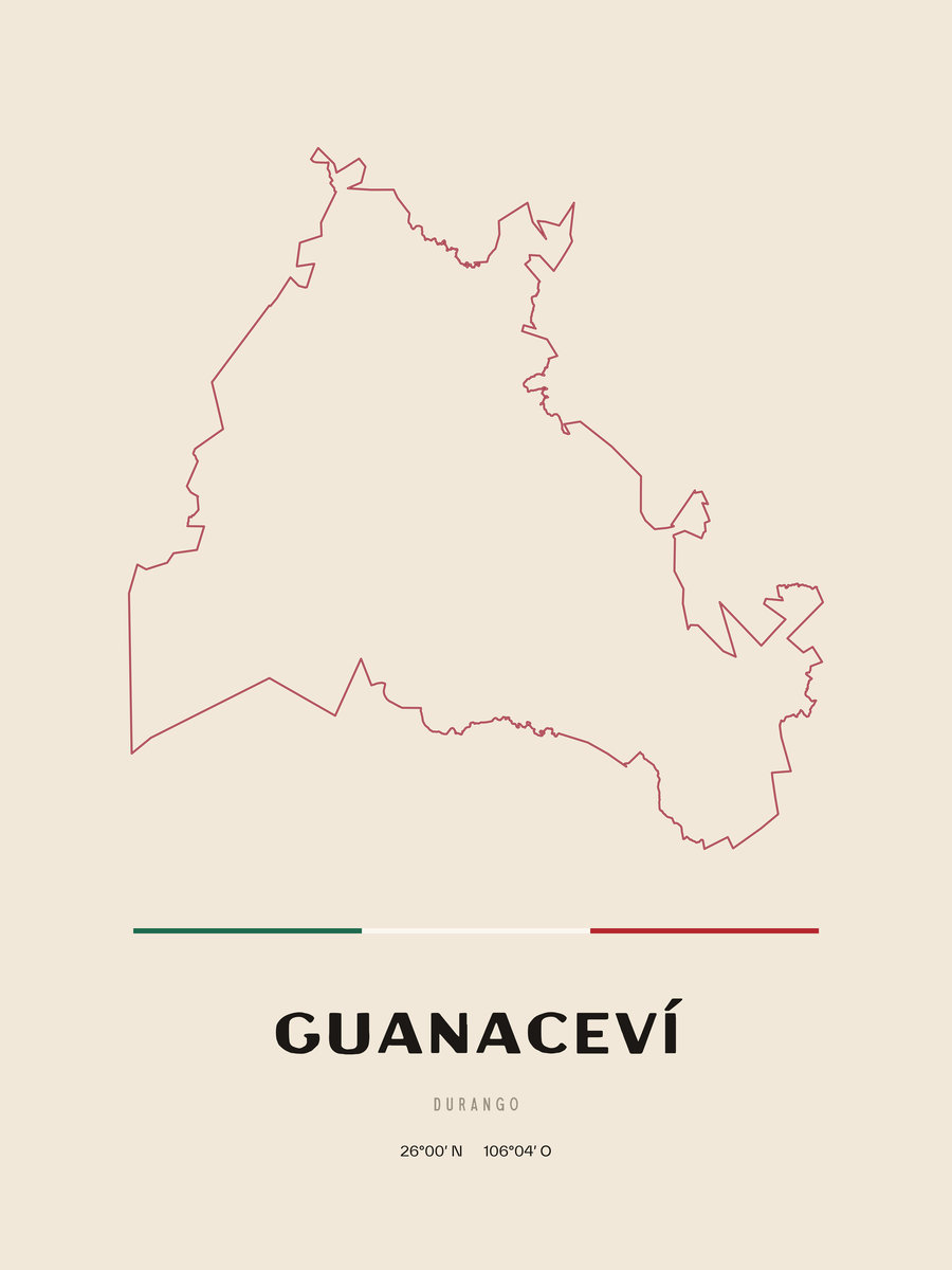 Framed poster of Guanaceví, Durango.