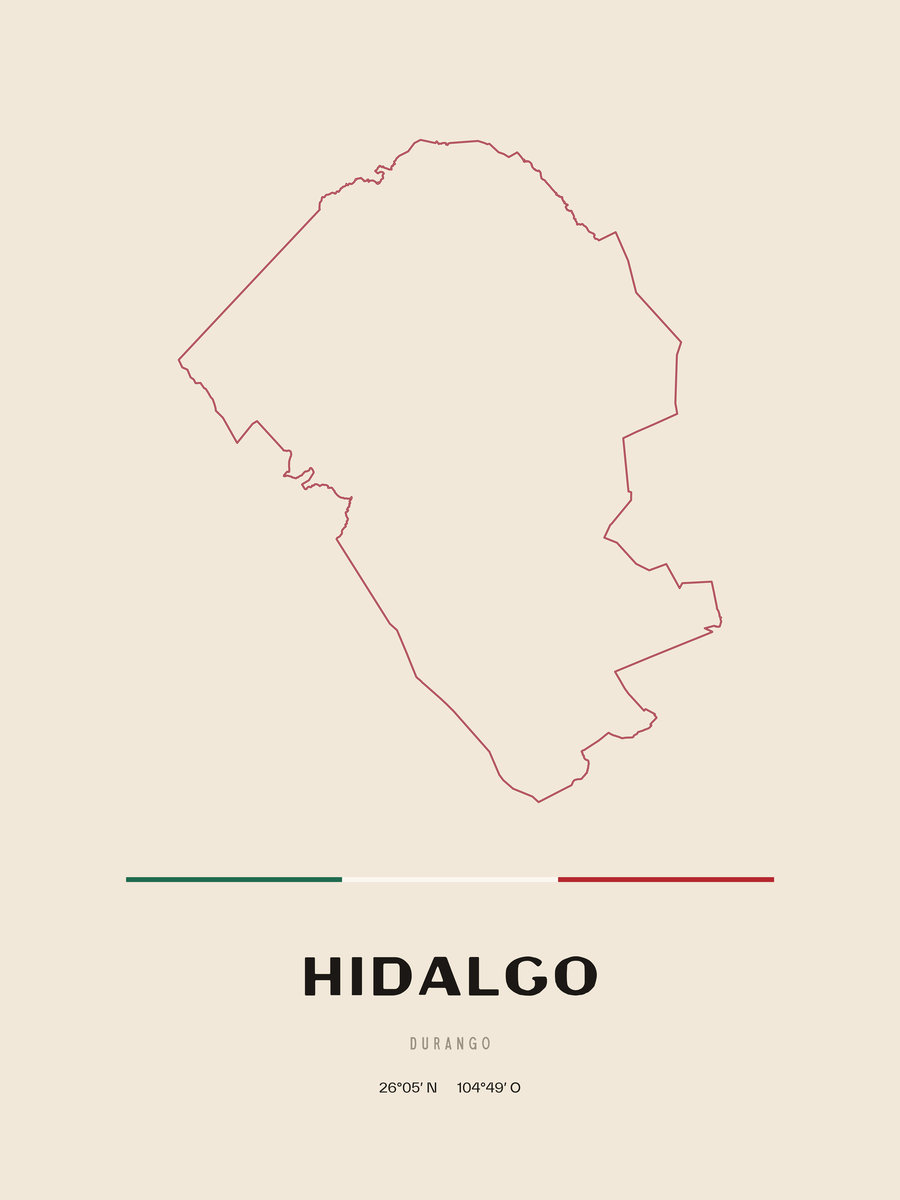 Framed poster of Hidalgo, Durango.