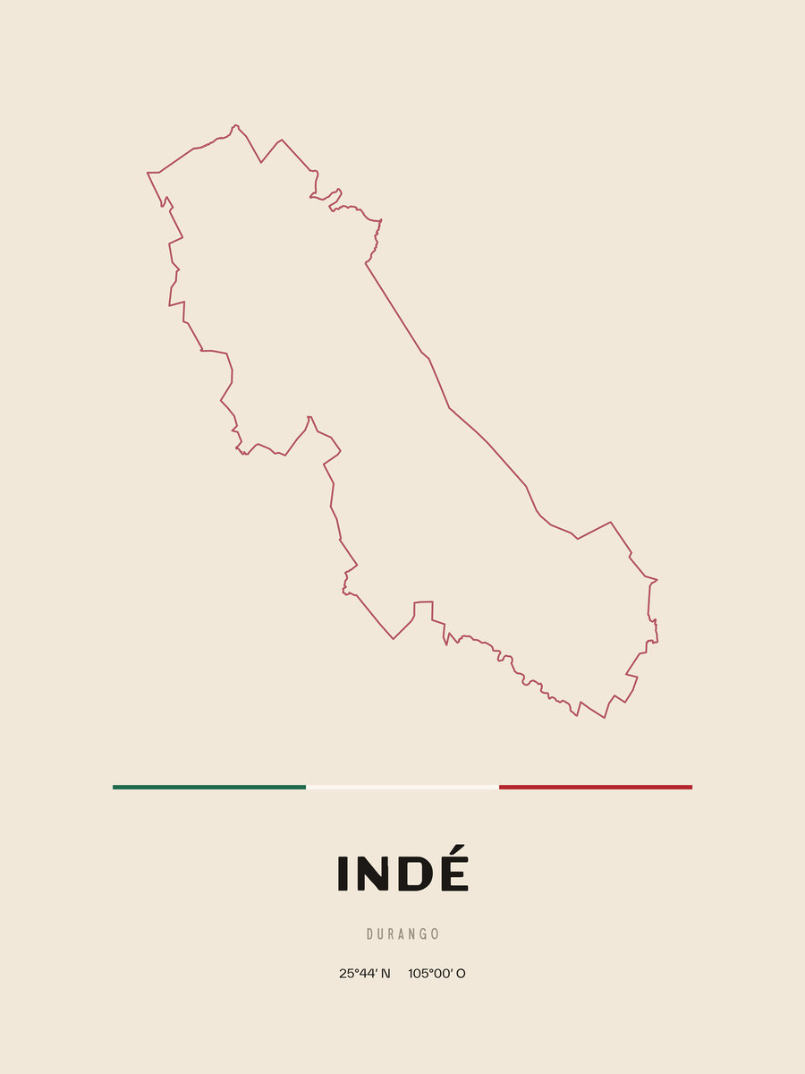 Framed poster of Indé, Durango.