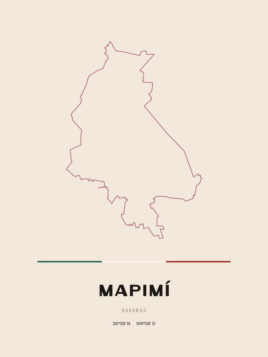 Framed poster of Mapimí, Durango.