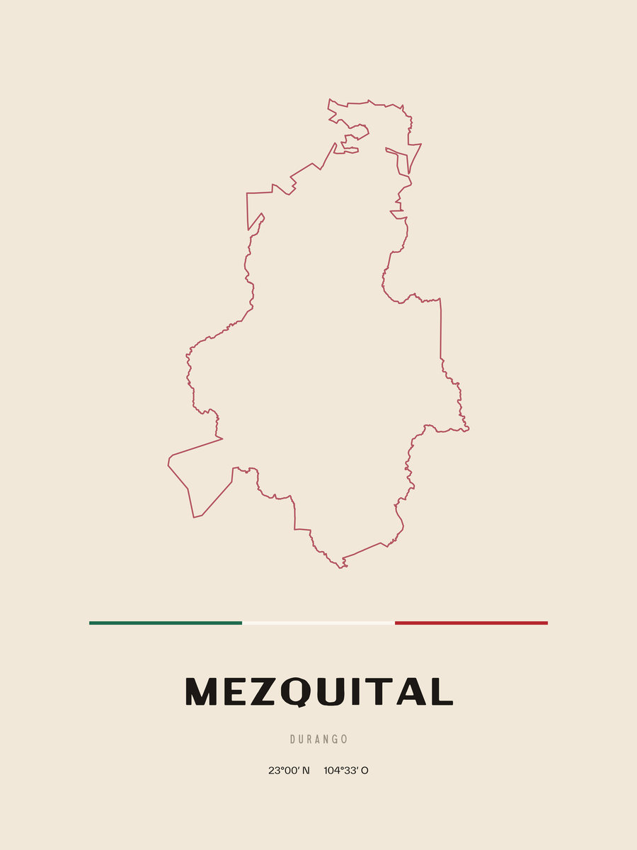 Framed poster of Mezquital, Durango.
