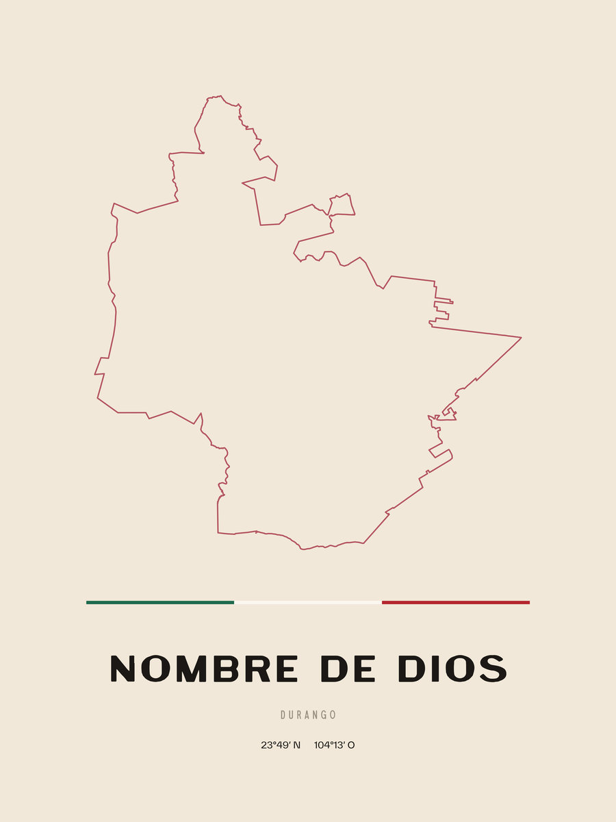Framed poster of Nombre de Dios, Durango.