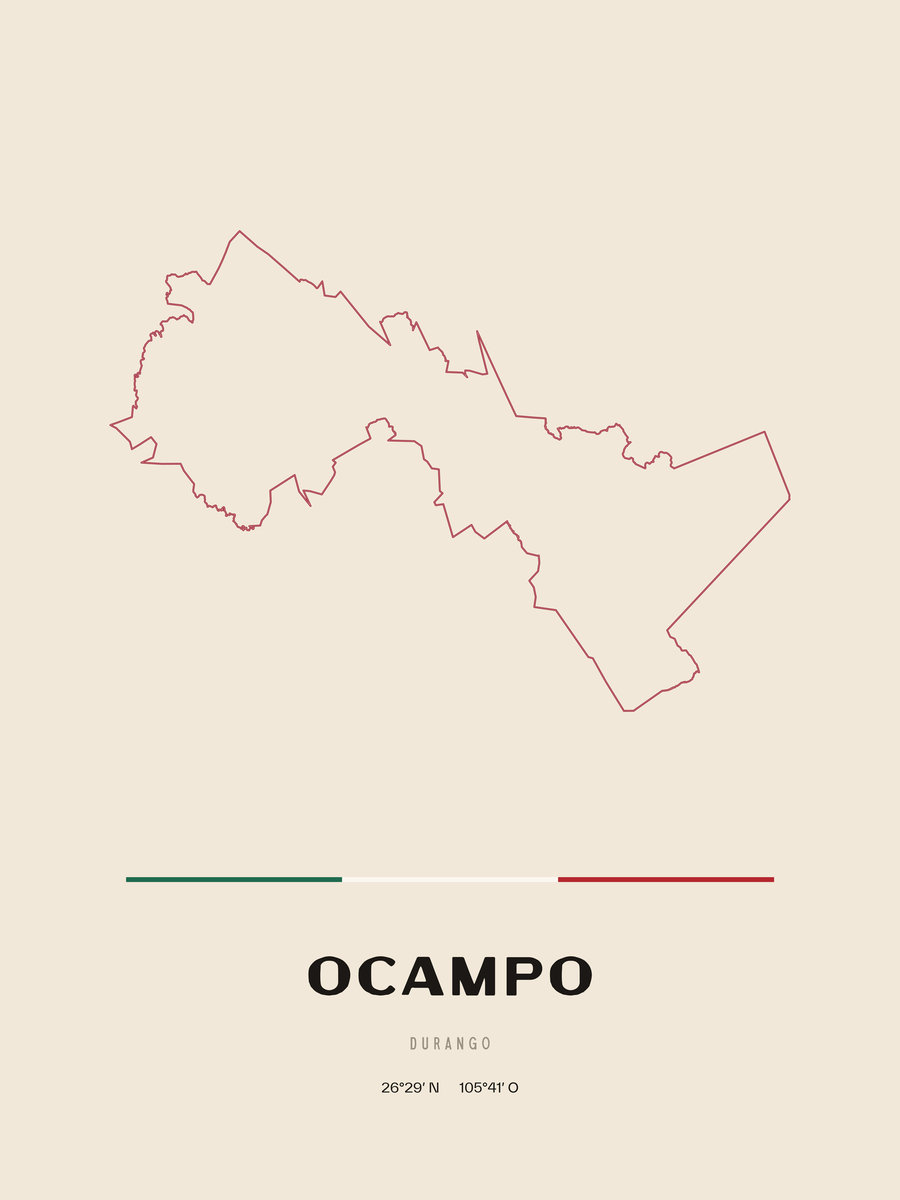 Framed poster of Ocampo, Durango.