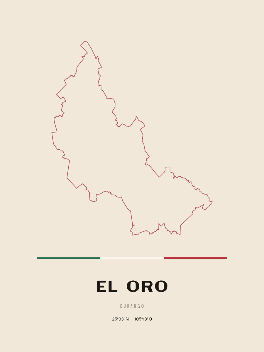 Framed poster of El Oro, Durango.