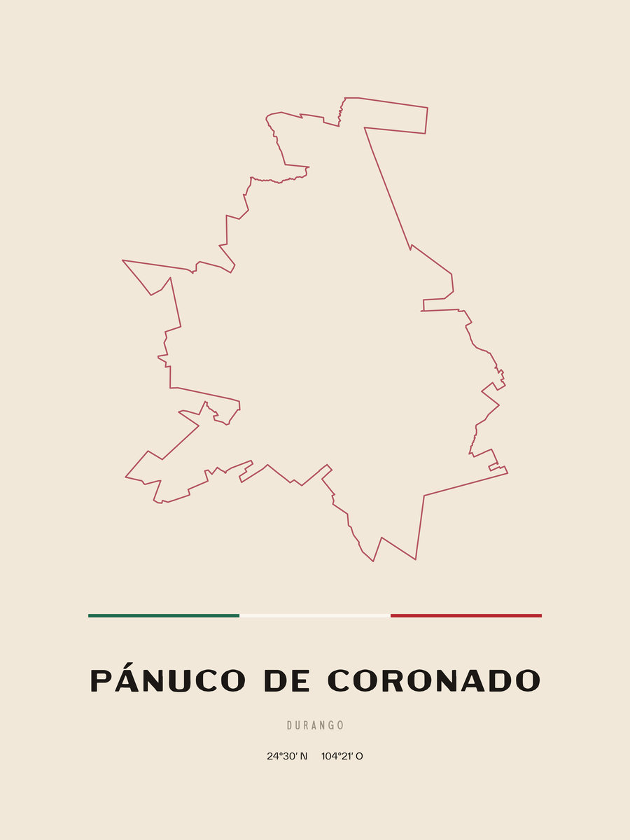 Framed poster of Pánuco de Coronado, Durango.