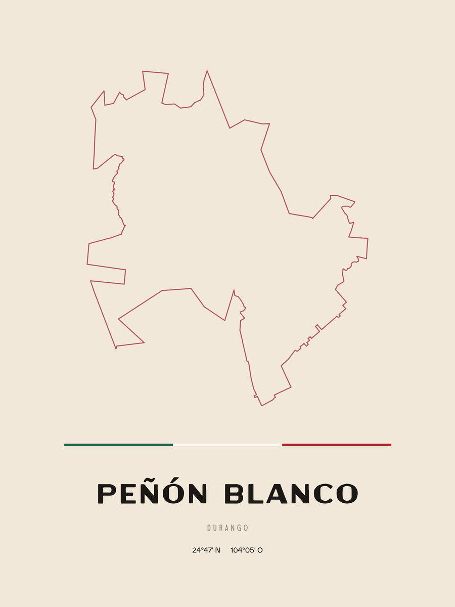 Framed poster of Peñón Blanco, Durango.
