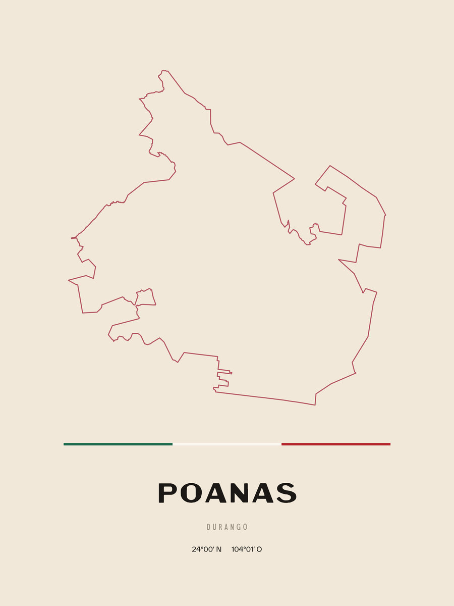 Framed poster of Poanas, Durango.