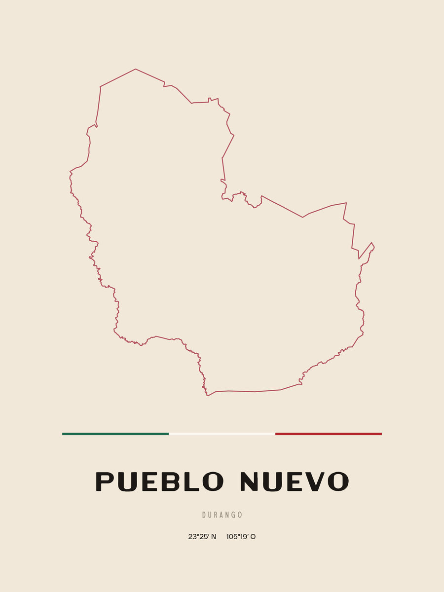 Framed poster of Pueblo Nuevo, Durango.