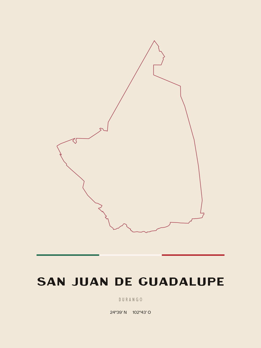 Framed poster of San Juan de Guadalupe, Durango.