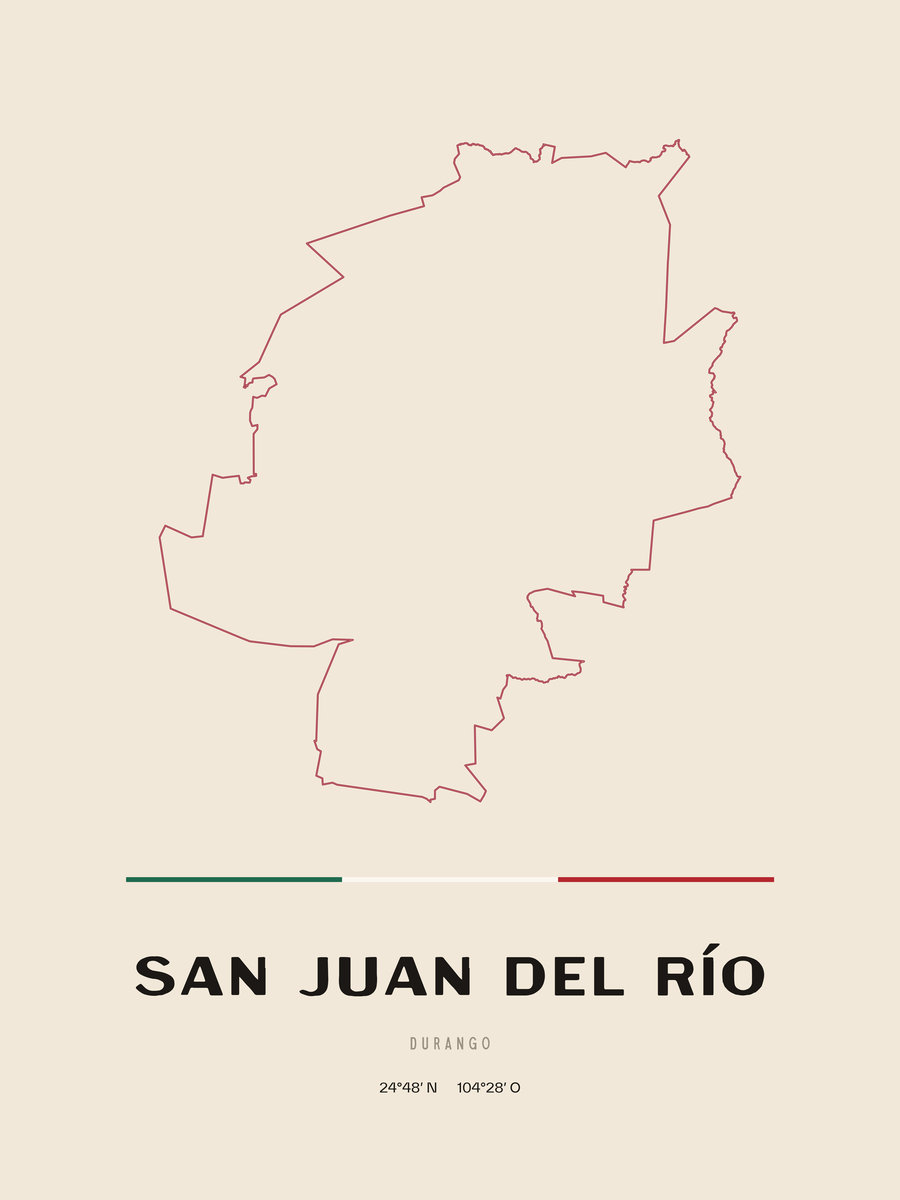 Framed poster of San Juan del Río, Durango.