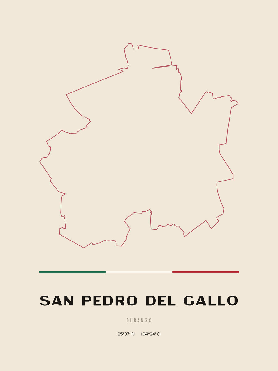 Framed poster of San Pedro del Gallo, Durango.
