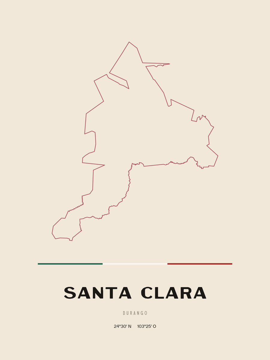 Framed poster of Santa Clara, Durango.