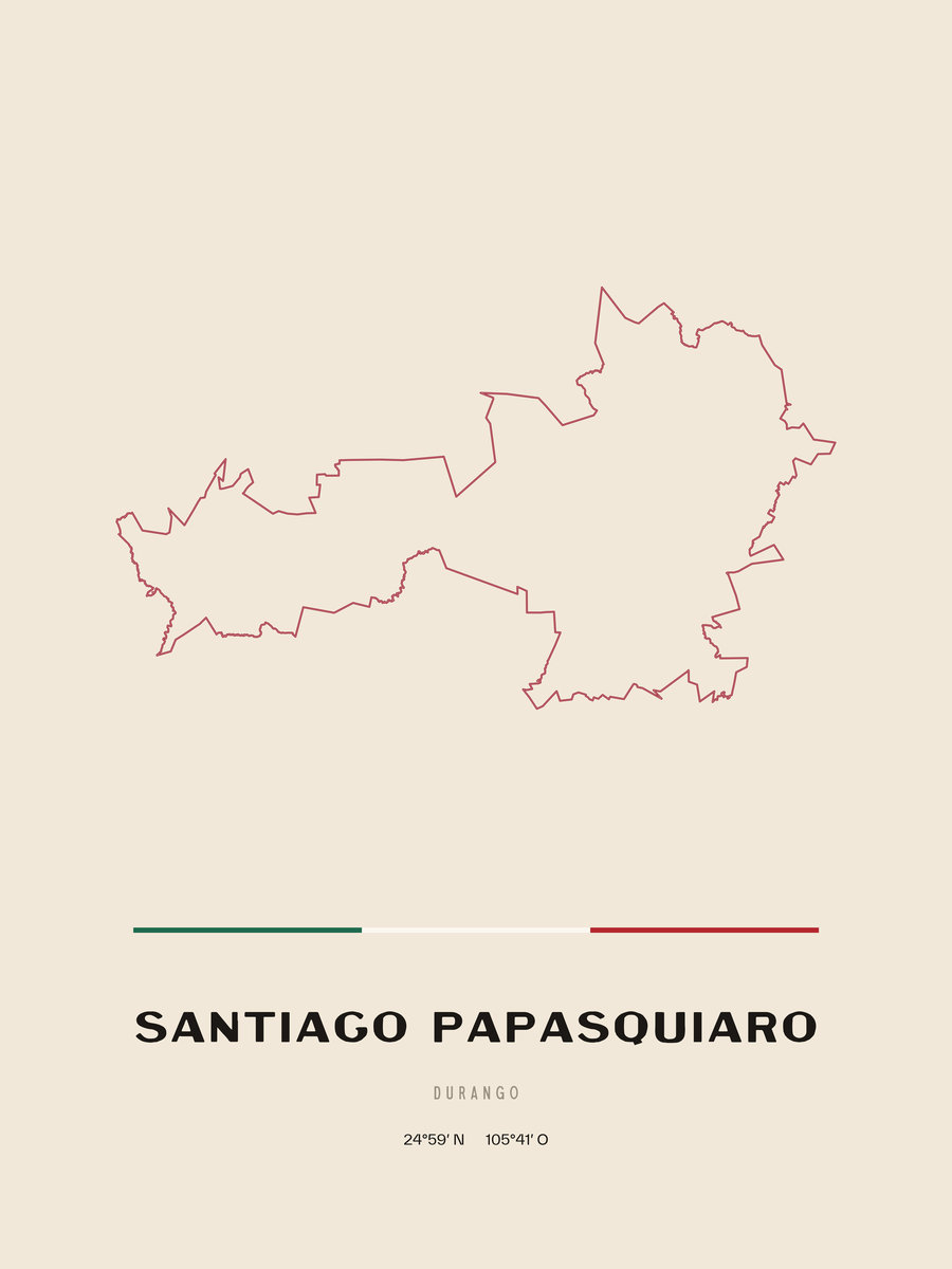 Framed poster of Santiago Papasquiaro, Durango.