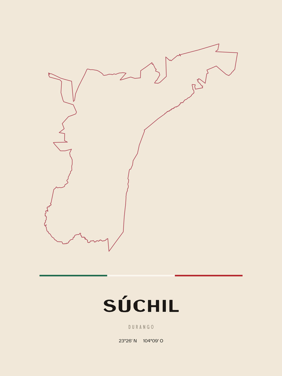 Framed poster of Súchil, Durango.
