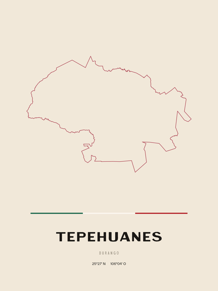 Framed poster of Tepehuanes, Durango.