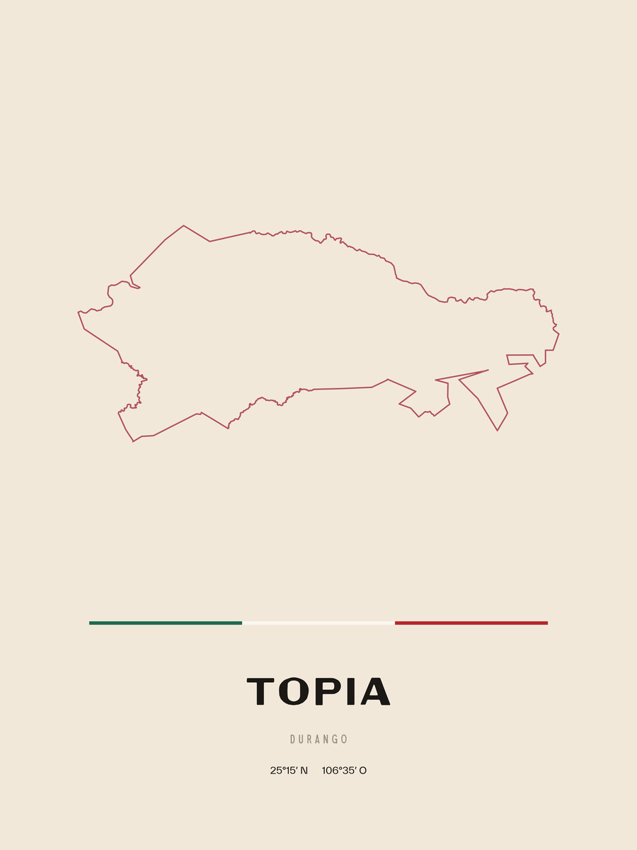 Framed poster of Topia, Durango.
